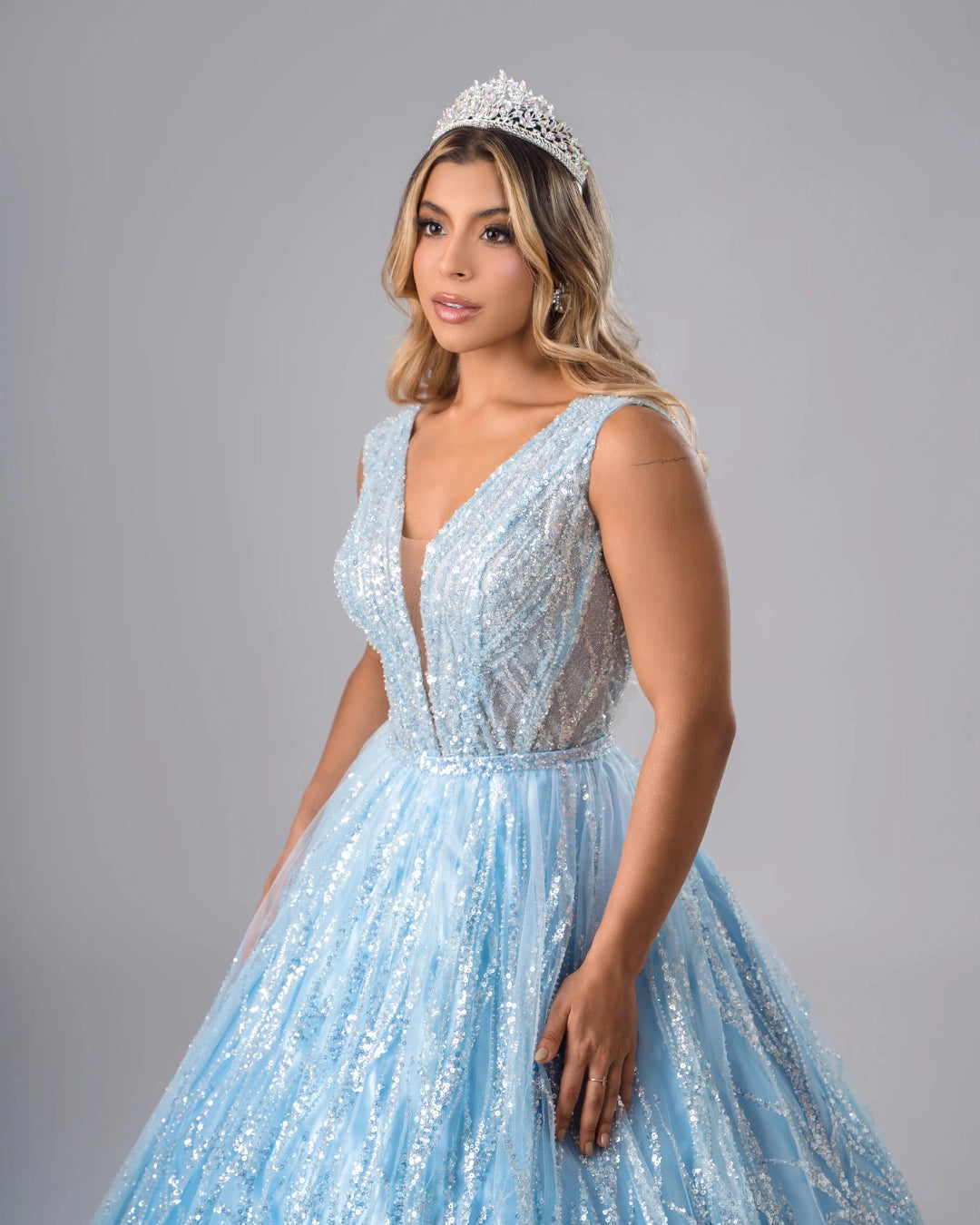 Vestido de 15 años tono rosa