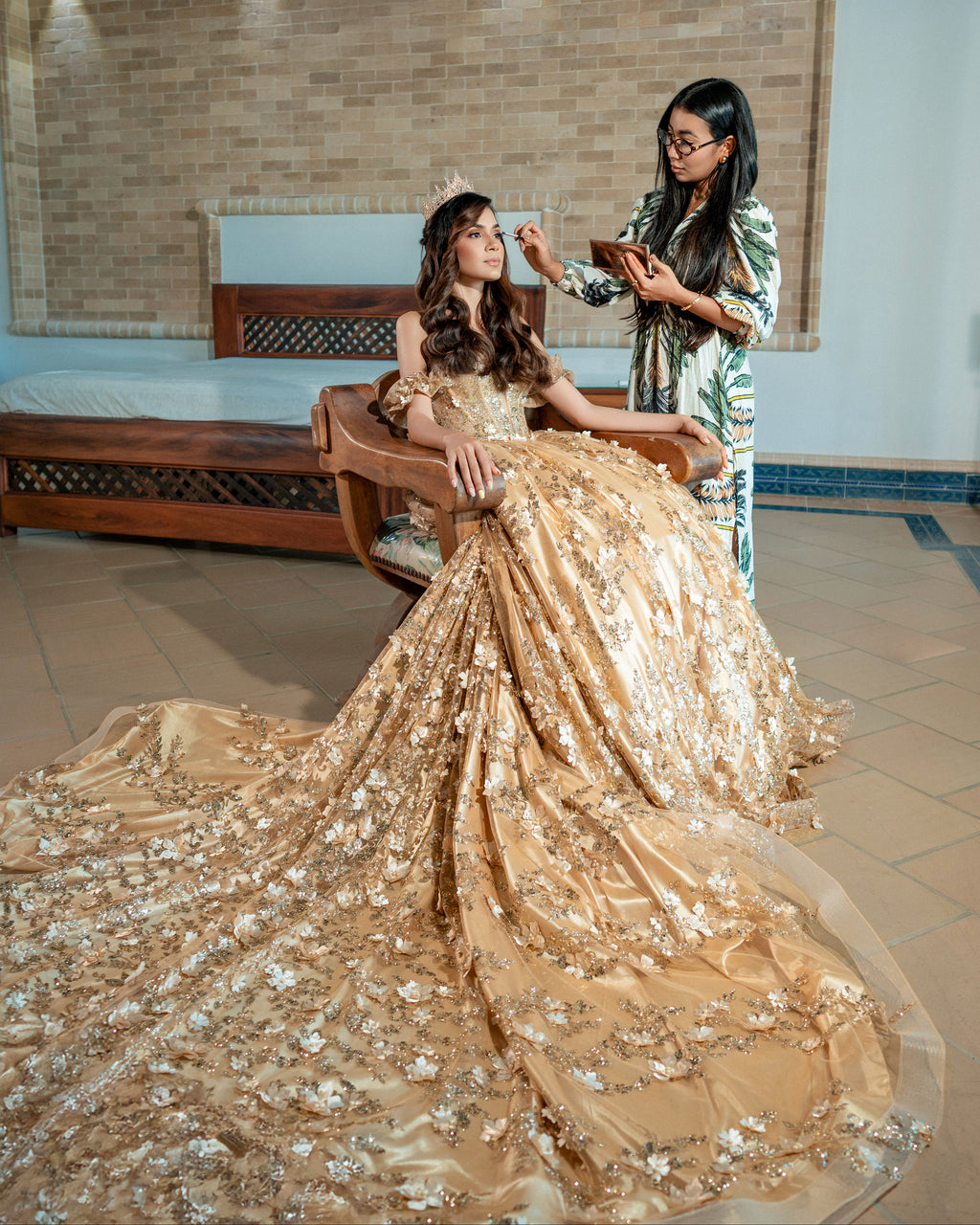 Vestido de 15 Dorado Nueva Colección.