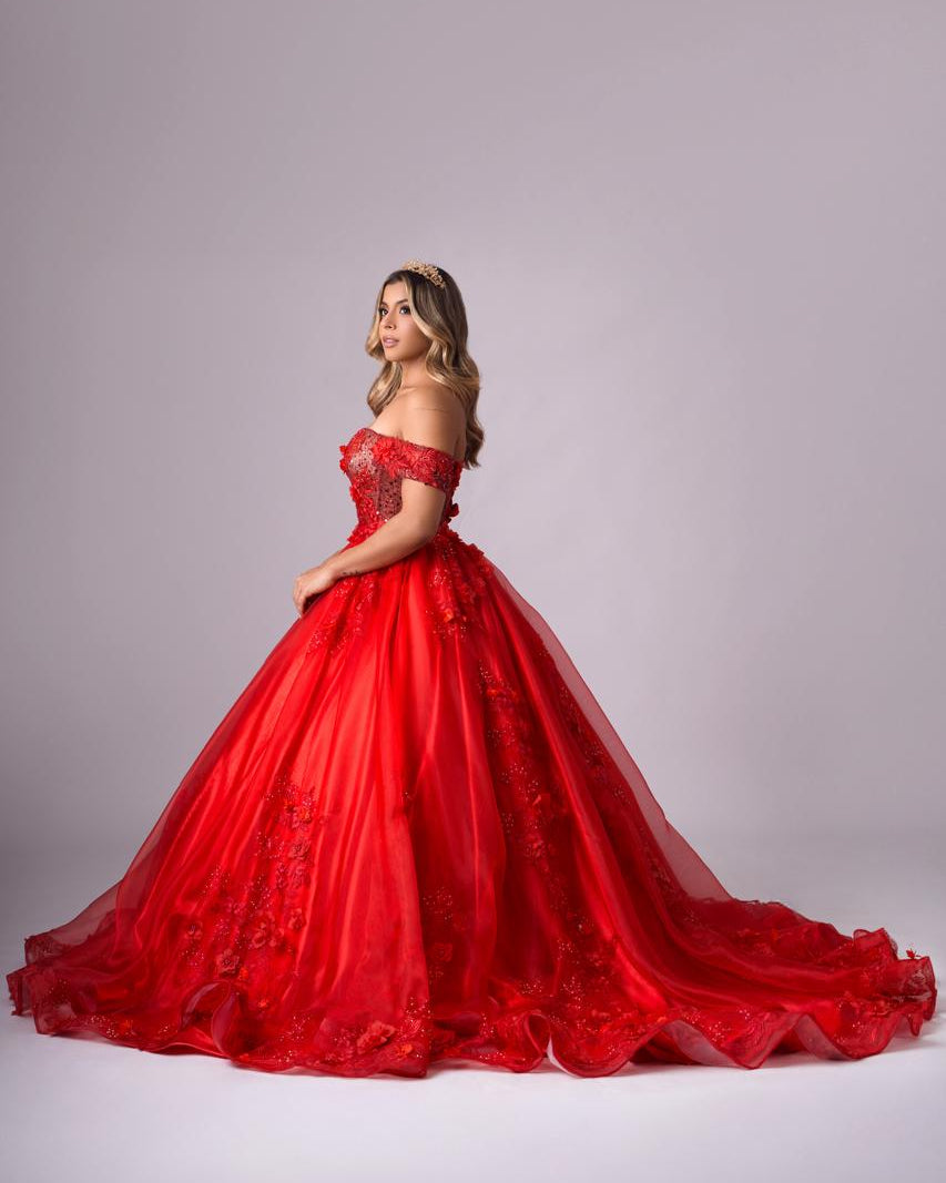 Vestido de 15años rojo